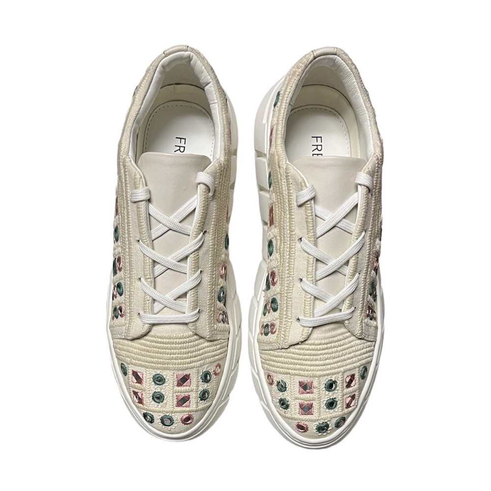 NEW Free People Catch Me If You Can Crochet Platform Sneakers Size 37/6